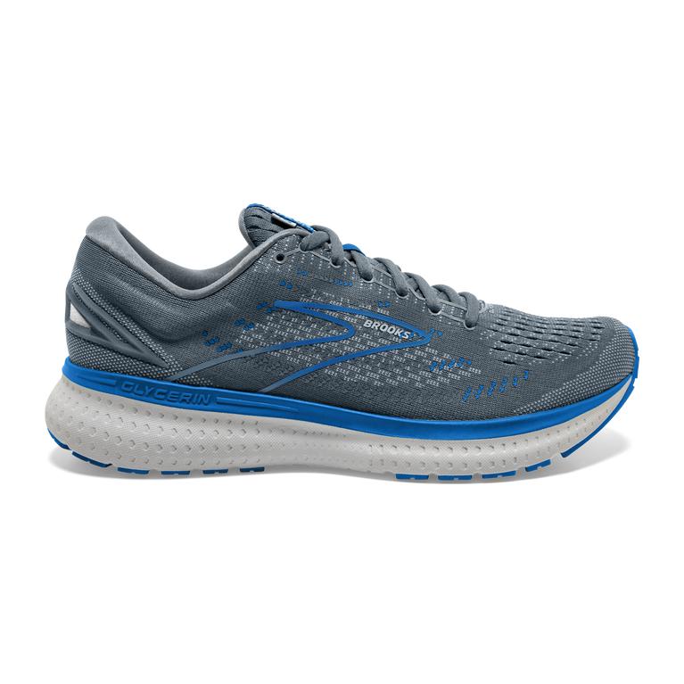 Brooks Glycerin 19 Men's Road Running Shoes - Quarry/Grey/Dark Blue (60894-GCKH)